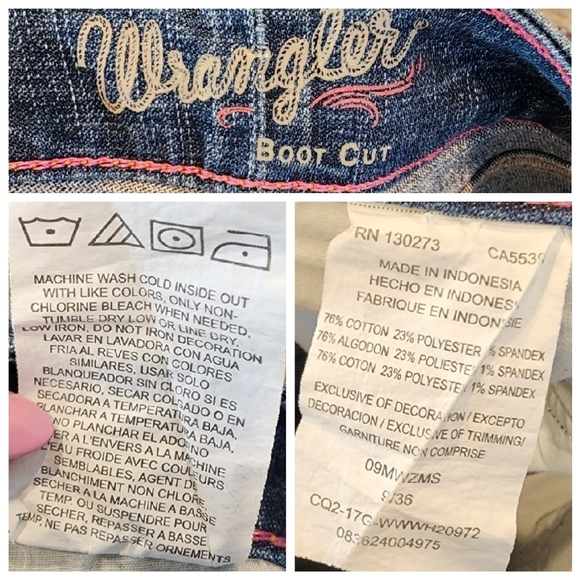 Wrangler bootcut jeans. Women's size 9 Tall (36" inseam). - Picture 3 of 16